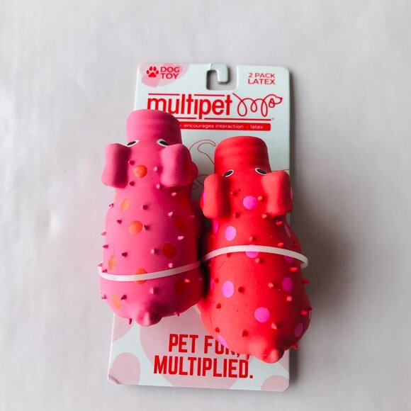 Multipet Mini Pig Latex  Squeak Dog Toy  With Squeaker Pink - Picture 5 of 6